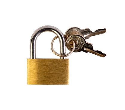 Gold Tone Padlock with Keys