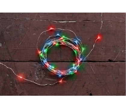 Red, Blue, and Green Battery Lights - Copper Wire Dorm Room Decorations Dorm Essentials