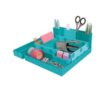 Dorm Desk Paper Organizers - Blue-Green