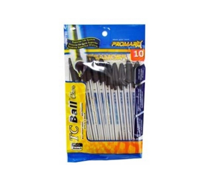 Ballpoint Black Pens - 10 Pack