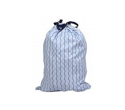 Durable Dorm Room Laundry Bag Blue College Laundry Accessory with Easy to Clean Cotton Material