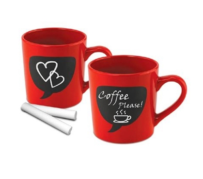 Chalk Thought Mugs - Set Of 2