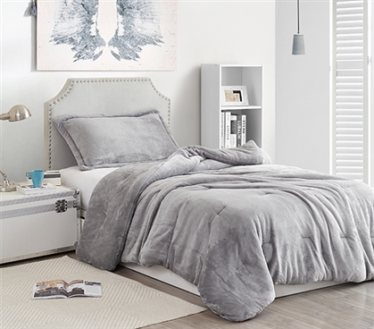 Gray College Bedding Set for Freshmen Dorm Room Softest Twin XL Blanket Small Dorm Room Ideas