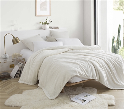 Off White Twin Extra Long Bedding Essentials Fleece College Blanket Cozy Dorm Bedding Essentials