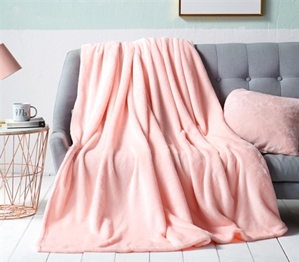 Warm Full XL Bedding Pink Fleece Blanket Girly Dorm Room Decor College Essentials