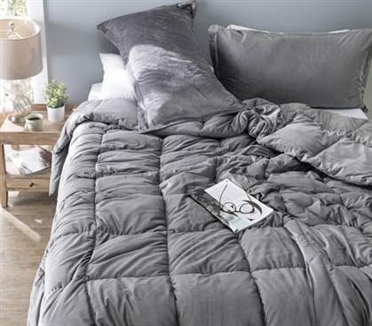 Cuz I'm Cozy - Coma Inducer Twin XL Comforter - USA Filled - Storm Cloud Gray