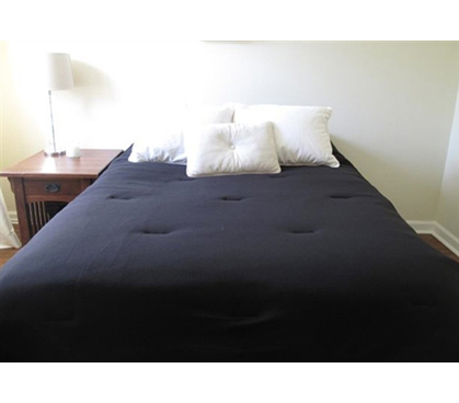 Jersey Knit Twin XL College Comforter (100% Cotton) - Black - Feels Like A Soft T-shirt