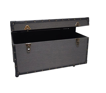 Rugged Dorm Trunk with Wheels - Dark Gray With Black Trim