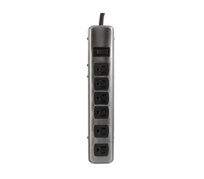 GE 6 Outlet Surge Protector - Brushed Nickel Finish Dorm Essentials