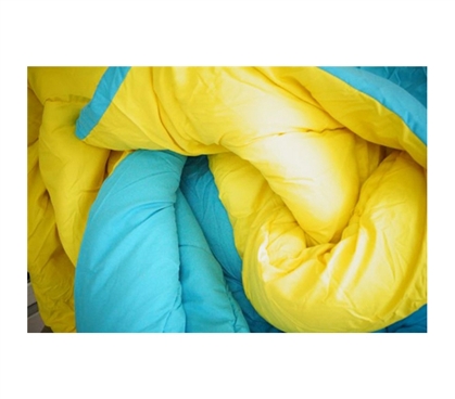 Microfiber Material - Aqua/Yellow Reversible College Comforter - Two Colors To Choose From