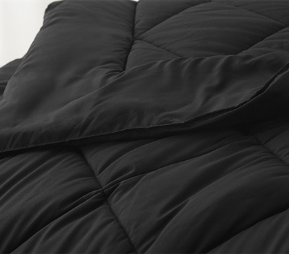 Black Full XL Comforter Extra Long Dorm Room Bedding Essential Guys Bedspread