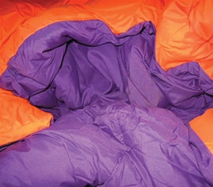 Beautiful Double Sided College Bedding - Orange/Purple Reversible College Comforter - Twin XL