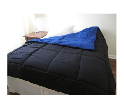 Black/Blue Reversible College Comforter - Twin XL - Twin XL Dorm Bedding Comforters