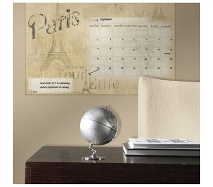 Reusable - Peel N Stick - Paris Dry Erase Calendar Giant Decal - Decorations For Dorms