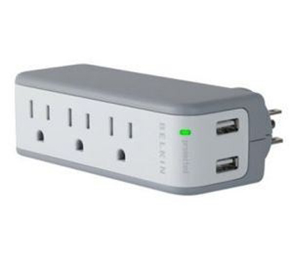 Mini Surge Protector - 3 Outlets And 2 USB Ports