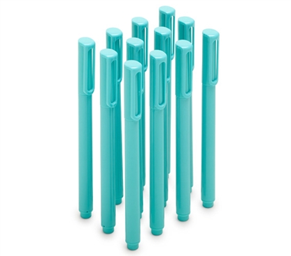 Ballpoint Pens - Set of 12 - Aqua (Blue Ink) Dorm Essentials Dorm Necessities Dorm Supplies