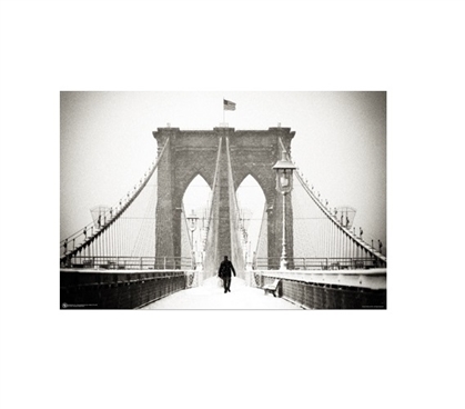 Brooklyn Bridge Winter College Poster Dorm Room Decorations College Wall Decor