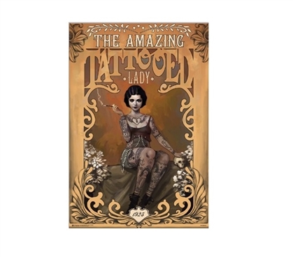 The Amazing Tattooed Lady Poster - Circus Performer - Stylish Decor