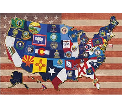 College Decorations Are Cheap - State Flag Map of the USA - Add Decor To Dorms