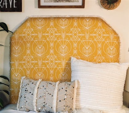 Decorative College Bedding Neutral Color Dorm Room Headboard Wander Native Intricate Pattern