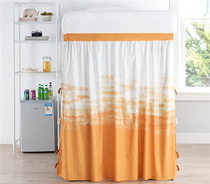 Twin Extra Long Bed Skirt 60 Inch Drop Orange Bedding Dorm Room Decor XL Bed Colorful Dust Ruffle