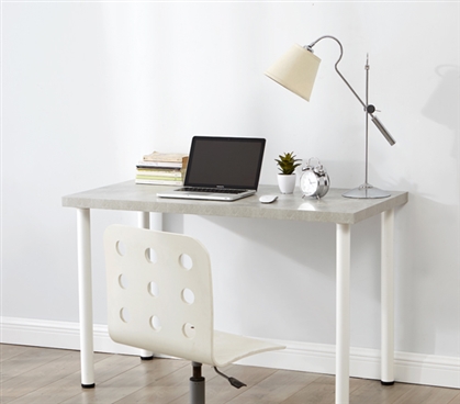 Gray Essential College Furniture Yak About It Marble Gray Quick & Simple Versatile Dorm Room Desk