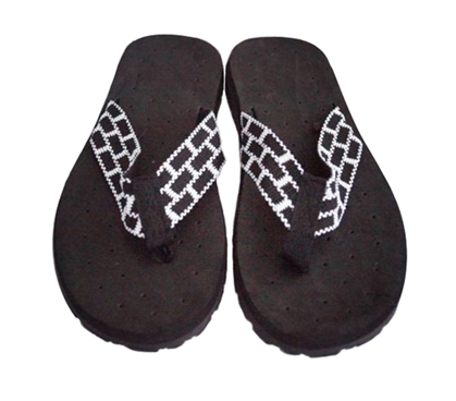 Look Your Finest While At College - Cushion-Relax Shower Sandals - Black/White Reggae