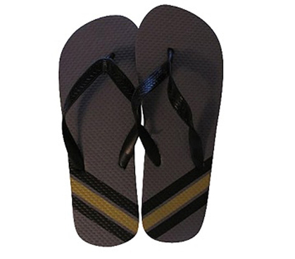 Comfortable Footwear For Guys - Grey with Solid Yellow Stripe Shower Sandal