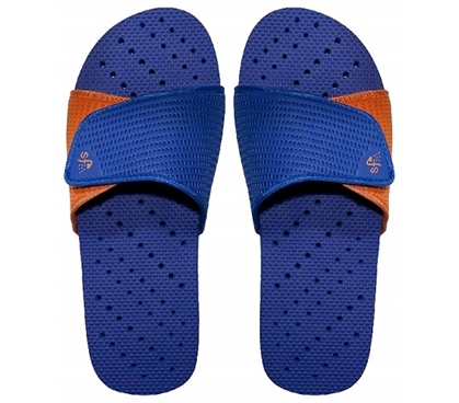 Showaflops - Men's Antimicrobial Shower Sandal - Blue/Orange - Shower Shoes For Guys