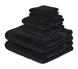 Cotton Bamboo College Towel Set - 6 Piece - Charcoal