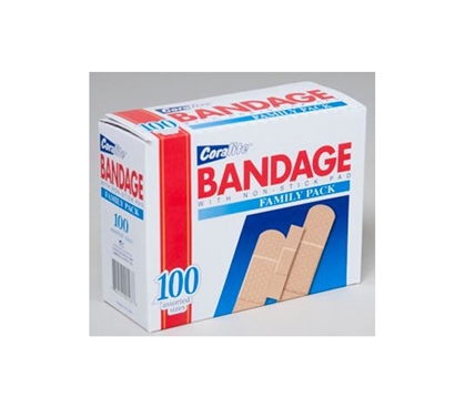 First Aid - Bandages - 100 Pack Assorted Sizes - Safety