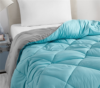 Blue Full Size Bedspread Affordable College Bedding Essentials for Freshmen Reversible College Comforter