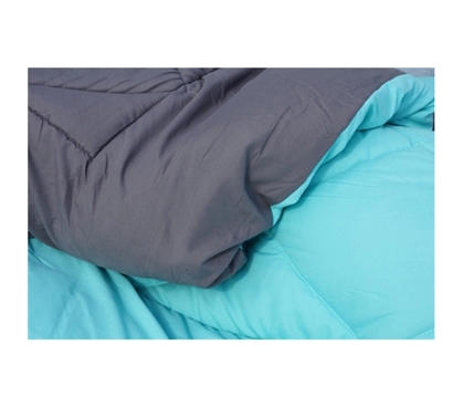 Caribbean Ocean/Granite Gray Reversible College Comforter - Twin XL