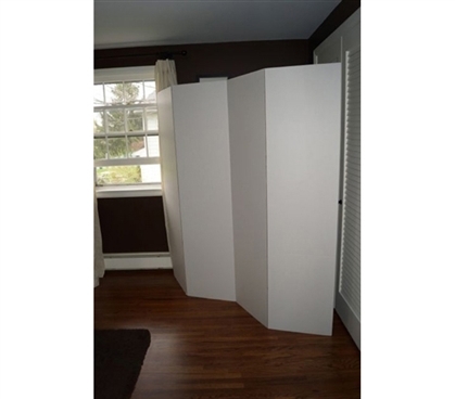White Dorm Privacy Dividers Made with Durable and Lightweight Cardboard Construction