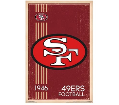 San Francisco 49ers - Retro Logo (1946) Poster - Cool Dorm Decor