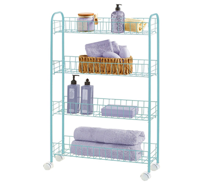 Slim 4-Tier Rolling Storage Cart - Mint