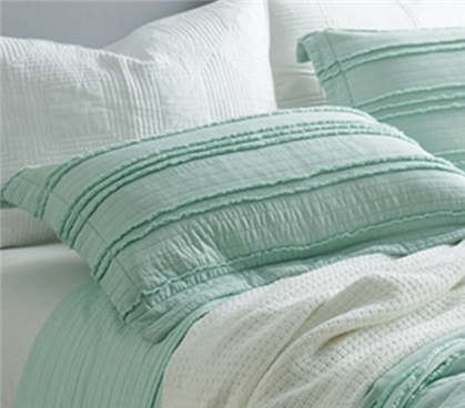 Ruffled Stone Washed Sham - Hint of Mint