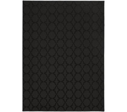 Black Sparta Dorm Rug - 6' x 9'