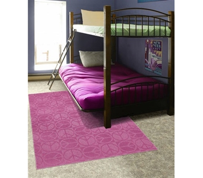 Great Dorm Decor - Pink Peace Rug - Bring Some Color To Your Dorm