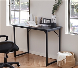 Black Desk Dorm Space Saving Furniture Modern Apartment Office Essentials College Student Supplies