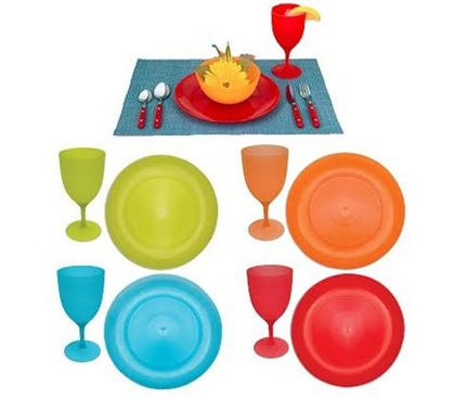Dorm Dishes -Plate And Glass 8-Piece Combo Set