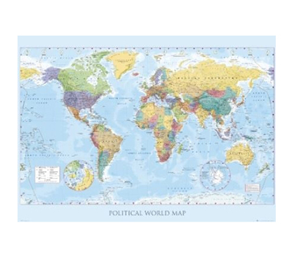 Political World Map - College Dorm Room Poster - Cool Posters For Dorms