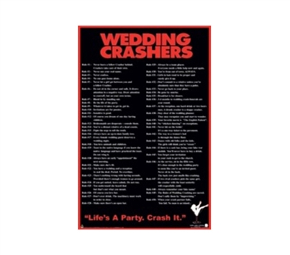 Wedding Crashers College Humor Dorm Wall Poster cool dorm room decoration with funny wedding crashers tips