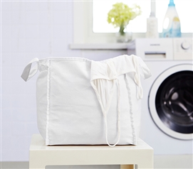 Essential College Laundry Items Sturdy SuprimaÂ® Small White Clothes Bag Must Have Dorm Items