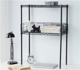 Suprima Mini Desktop Carbon Steel Bookshelf - Small Version - Gunmetal Gray