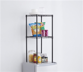 Essential College Storage One of a Kind Suprima Mini-Fridge Dorm Organizer Shelves in Gunmetal Gray