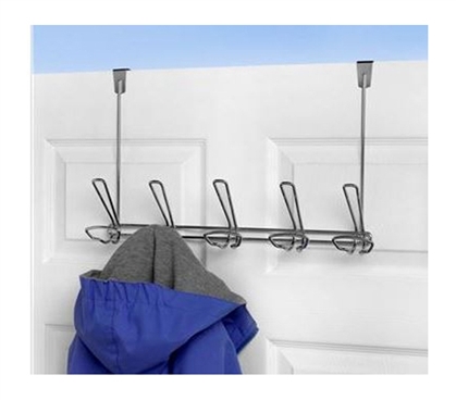 5 Gray Hook Hat And Coat Over-Door Hanger College Supplies