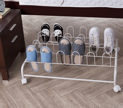 Suprima Underbed Shoe Holder with Wheels - White