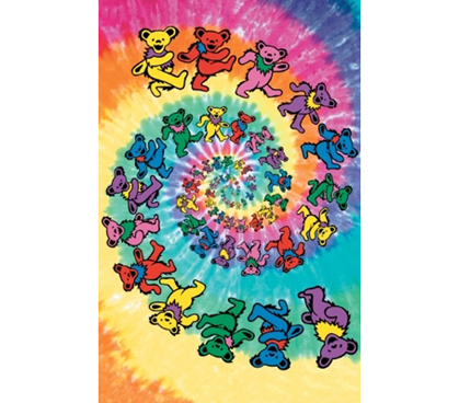 Dancing Bears Poster 40x60 Grateful Dead Art Dorm Poster Ideas Rainbow Tie Dye Grateful Dead Bears