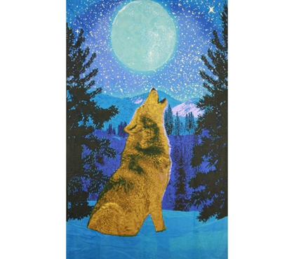 3D Wolf Sky Tapestry